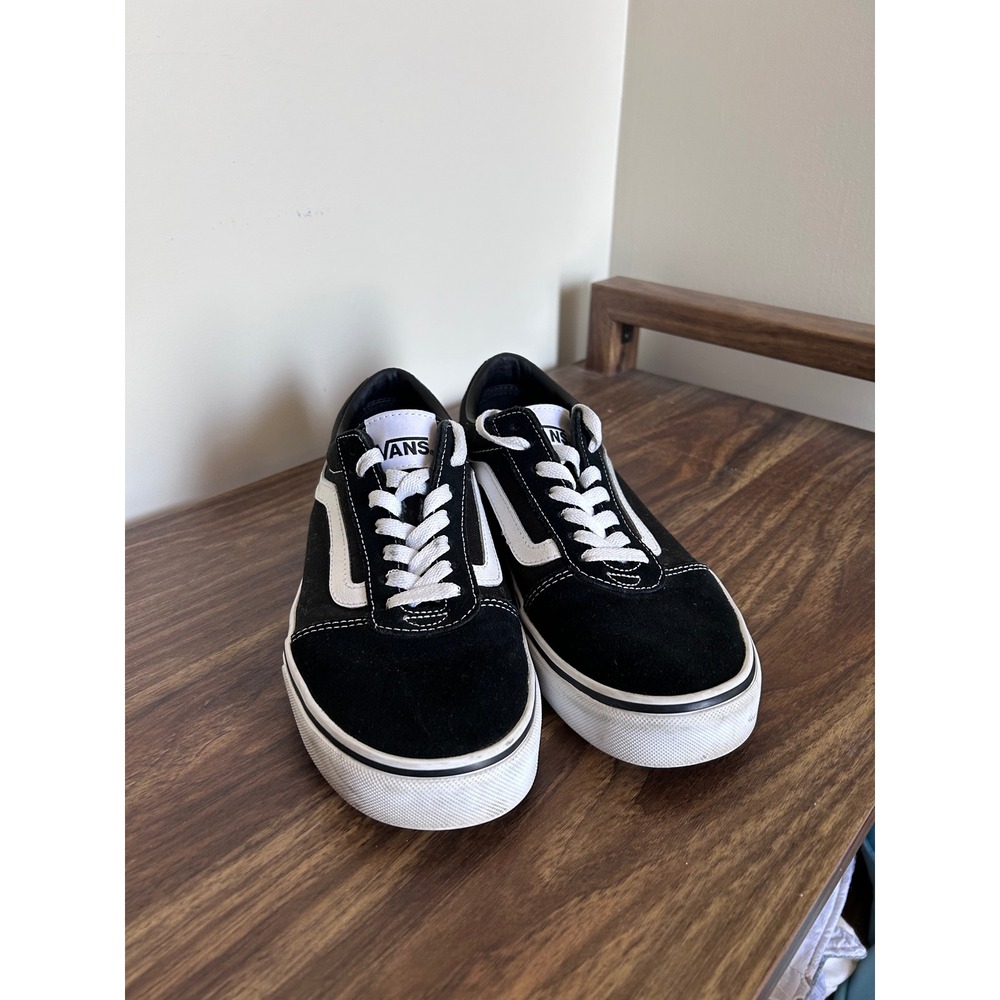 Vans Ward Low Top Sneakers‎ Black White Suede Canvas Mens 7 5000200